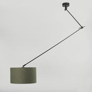 Závesná lampa čierna s tienidlom 35 cm zelená nastaviteľná - Blitz I