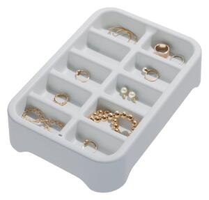Sivý organizér na šperky iDesign Eco Bin 10, 28,12 x 19,23 cm