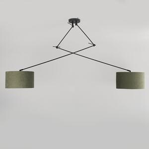 Závesná lampa čierna s tienidlom 35 cm zelená nastaviteľná - Blitz II