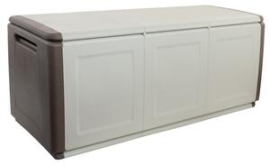 Plastový odkladací box s vekom, 1380x570x530 mm, béžový