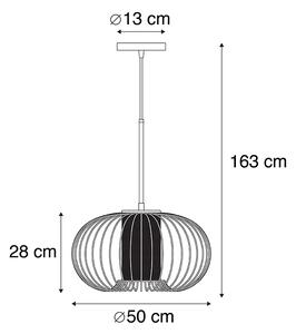 Dizajnová závesná lampa zlatá s čiernou 50 cm - Marnie