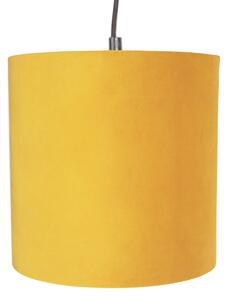 Závesná lampa s 5 farebnými zamatovými odtieňmi 20 cm - Cava