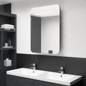 LED kúpeľňová zrkadlová skrinka sivá 60x11x80 cm