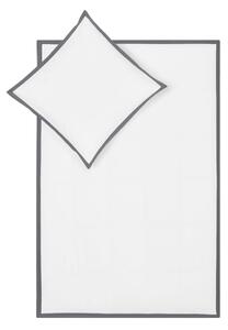 Bielo-sivé obliečky na jednolôžko z bavlneného perkálu Westwing Collection Joanna, 135 x 200 cm