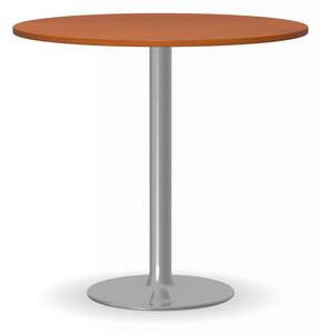 Konferenčný stolík FILIP II, priemer 800 mm, chrómovaná podnož, doska čerešňa