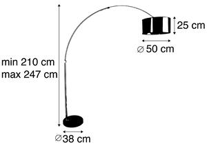 Oblúková lampa oceľové tienidlo medené 50 cm - XXL