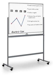 Mobilná obojstranná biela popisovacia tabuľa, magnetická, 1200 x 900 mm
