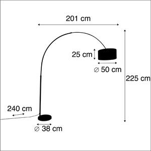 Oblúková lampa oceľové tienidlo krémové 50 cm - XXL