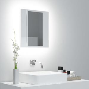 LED kúpeľňová zrkadlová skrinka lesklá biela 40x12x45 cm