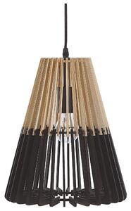Závesná lampa svetlé drevo čierna preglejka kov maľovaný matný povrch moderný škandinávsky štýl obývačka jedáleň