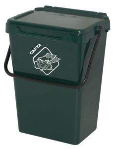 Plastový odpadkový kôš na triedenie odpadu, tmavo zelený, 35 l