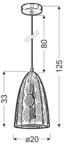 Biely závesný luster Bene pre žiarovku E27 s tienidlom v tvare kužeľa dĺžky 330mm – LED lustre a svietidlá > Kolekcie svietidiel >