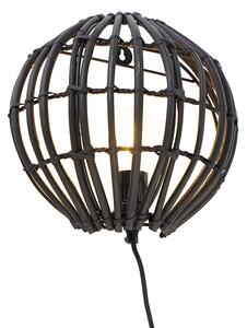 Vidiecka nástenná lampa čierna 25 cm - Canna