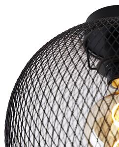 Moderné stropné svietidlo čierne 30 cm - Mesh Ball