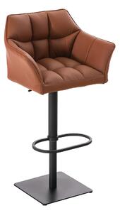 Barová stolička Damas B1 ~ koženka, čierny rám - Svetlo hnedá