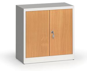 Zvárané skrine s lamino dverami, 800 x 800 x 400 mm, RAL 7035/buk