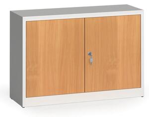 Zvárané skrine s lamino dverami, 800 x 1200 x 400 mm, RAL 7035/buk