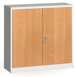 Zvárané skrine s lamino dverami, 1150 x 1200 x 400 mm, RAL 7035/buk