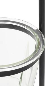 Moderná stojaca lampa čierna so sklom 25 cm - Roslini