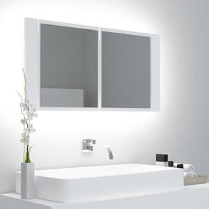 LED kúpeľňová zrkadlová skrinka biela 90x12x45 cm