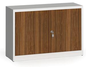 Zvárané skrine s lamino dverami, 800 x 1200 x 400 mm, RAL 7035/orech