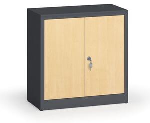 Zvárané skrine s lamino dverami, 800 x 800 x 400 mm, RAL 7016/breza