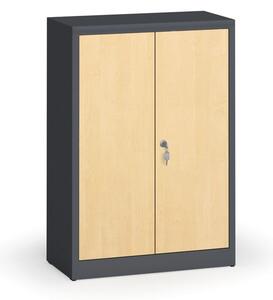 Zvárané skrine s lamino dverami, 1150 x 800 x 400 mm, RAL 7016/breza