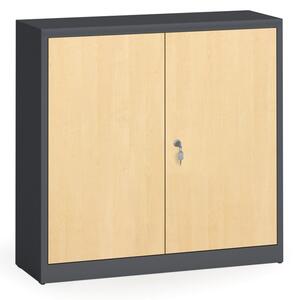 Zvárané skrine s lamino dverami, 1150 x 1200 x 400 mm, RAL 7016/breza