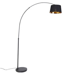 Moderná oblúková lampa čierna so zlatom - Arc Basic