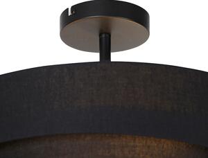 Moderné stropné svietidlo čierne 45 cm 3-svetlo - Drum Trio