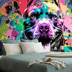 Samolepiaca tapeta pestrofarebná ilustrácia psa