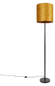 Klasická stojaca lampa čierny odtieň zlatá 40 cm - Simplo