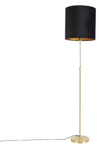 Stojacia lampa zlatá / mosadz s čiernym velúrovým odtieňom 40/40 cm - Parte