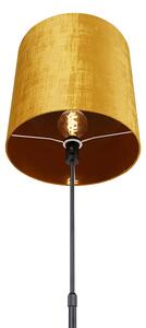 Stojacia lampa čierna so zlatým tienidlom nastaviteľná 40 cm - Parte