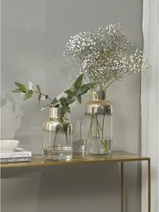 Ručne fúkaná sklenená váza v zlatej farbe Westwing Collection Uma, výška 27 cm