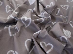 MKLozkoviny.sk Predĺžené bavlnené obliečky Renforcé – Clarity šedo-hnědé, 140 × 220 cm / 70 × 90 cm