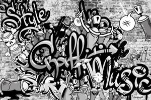 Tapeta šedé street art graffiti