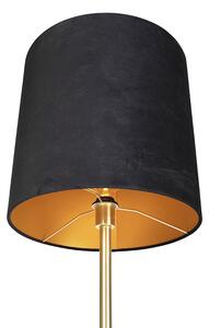 Klasická stojaca lampa mosadz s čiernym tienidlom 40 cm - Simplo