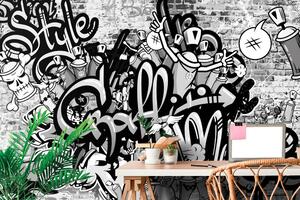 Samolepiaca tapeta šedé street art graffiti