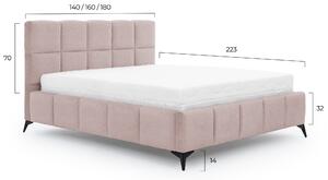 Drevko Čalúnená posteľ Mist - Gojo 101 - 140 x 200 cm, Ružová