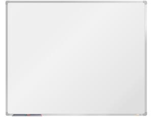 Biela magnetická popisovacia tabuľa s keramickým povrchom boardOK, 1500 x 1200 mm, eloxovaný rám