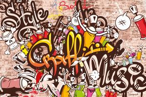 Samolepiaca tapeta veselá graffiti stena