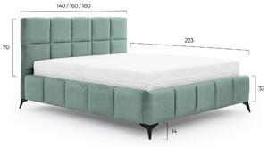 Drevko Čalúnená posteľ Mist - Poco 100 - 140 x 200 cm, Zelená