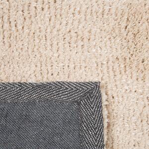 Koberec béžový 200 x 300 cm moderný prešívaný obdĺžnikový koberec s vysokým vlasom