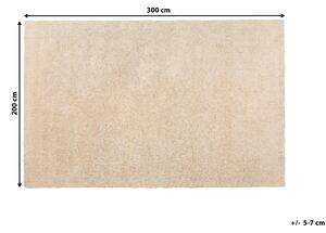 Koberec béžový 200 x 300 cm moderný prešívaný obdĺžnikový koberec s vysokým vlasom