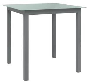 Záhradný stôl bledosivý 80x80x74 cm hliník a sklo