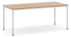 Jedálenský stôl, 180x80 cm, sivá podnož, buk