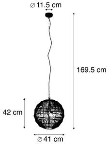 Moderná závesná lampa mosadzná 42 cm - Bolti