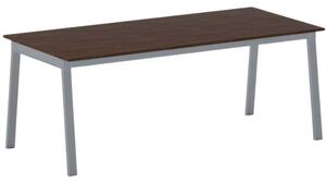 Kancelársky pracovný stôl PRIMO BASIC, sivostrieborná podnož, 2000 x 900 mm, orech
