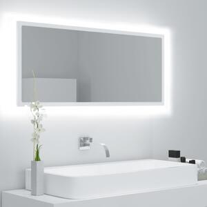 Kúpeľňové zrkadlo s LED biele 100x8,5x37 cm spracované drevo